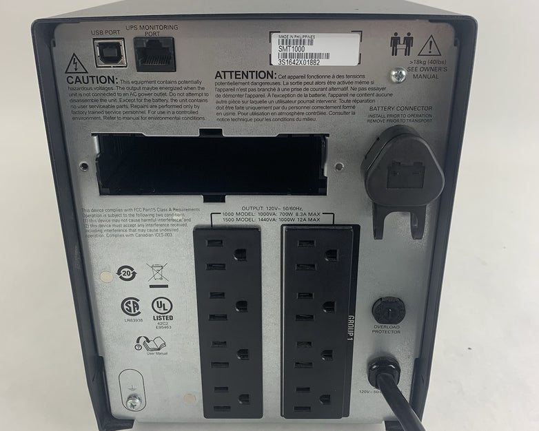 APC SMT1000 Smart-UPS 1000 120V 700W 8 Outlet LCD Tested No Battery