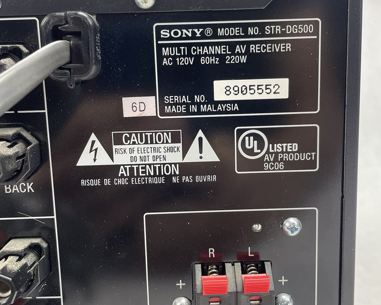 Sony STR-DG500 Digital AV Control Center Receiver