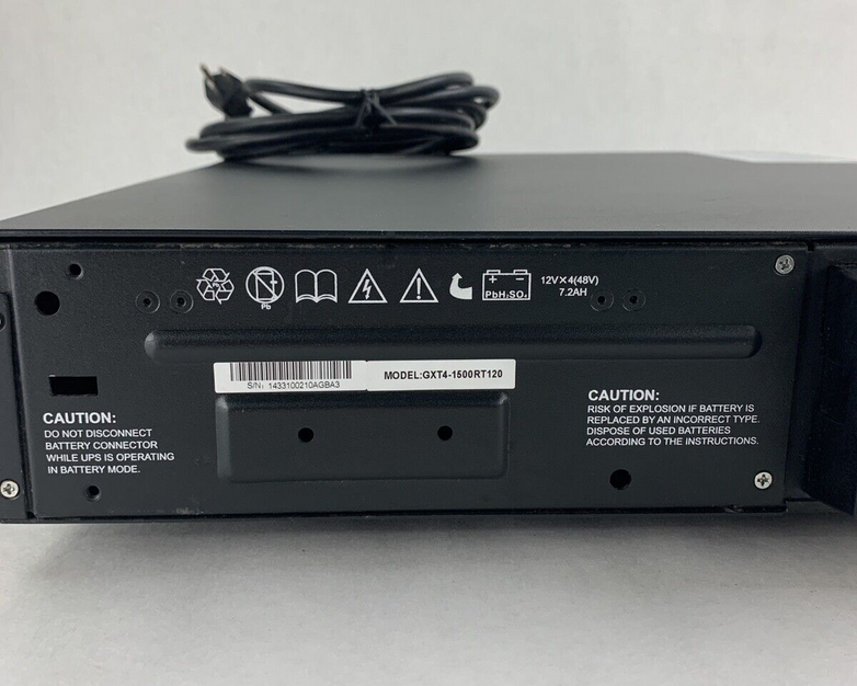Emerson Vertiv Liebert GXT4-1500RT120 Network Power UPS System No Batteries