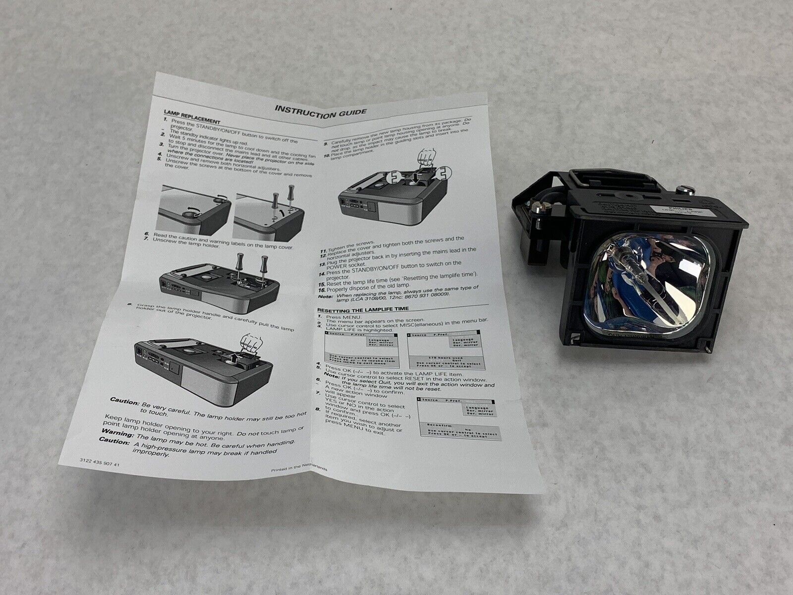 PHILIPS Projection Lamp Hopper LCA 3108 w/ Housing, NEW