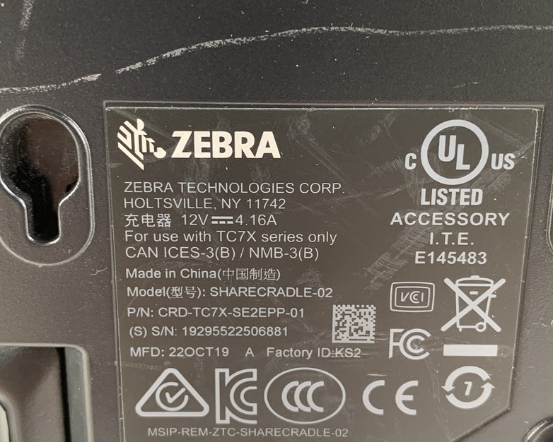 Zebra SHARECRADLE-02 Charging Cradle w/ Power Supply