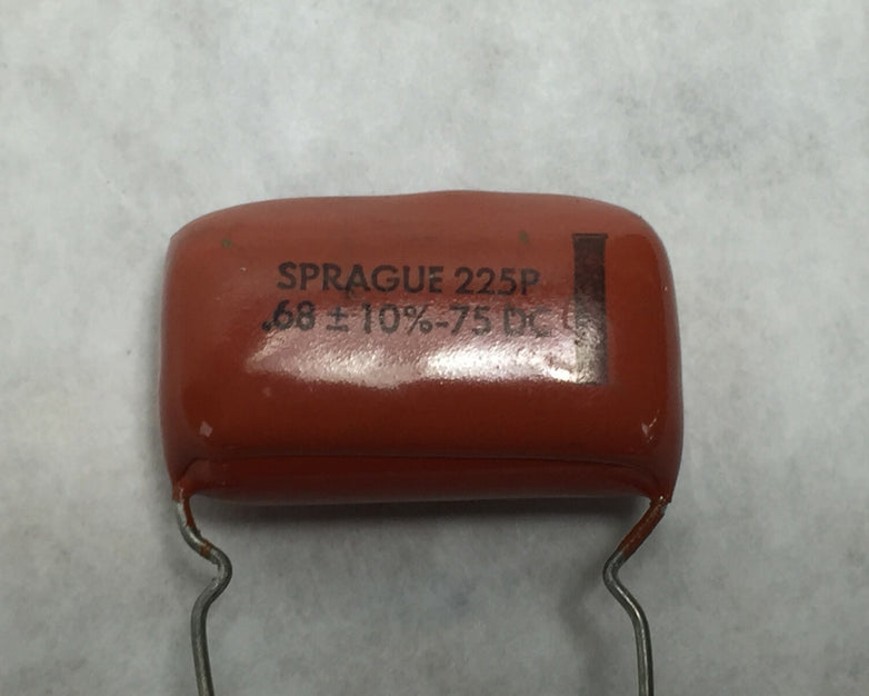 NOS  Sprague 225P .68  75 DC  Orange Drop Capacitors    Lot of 8