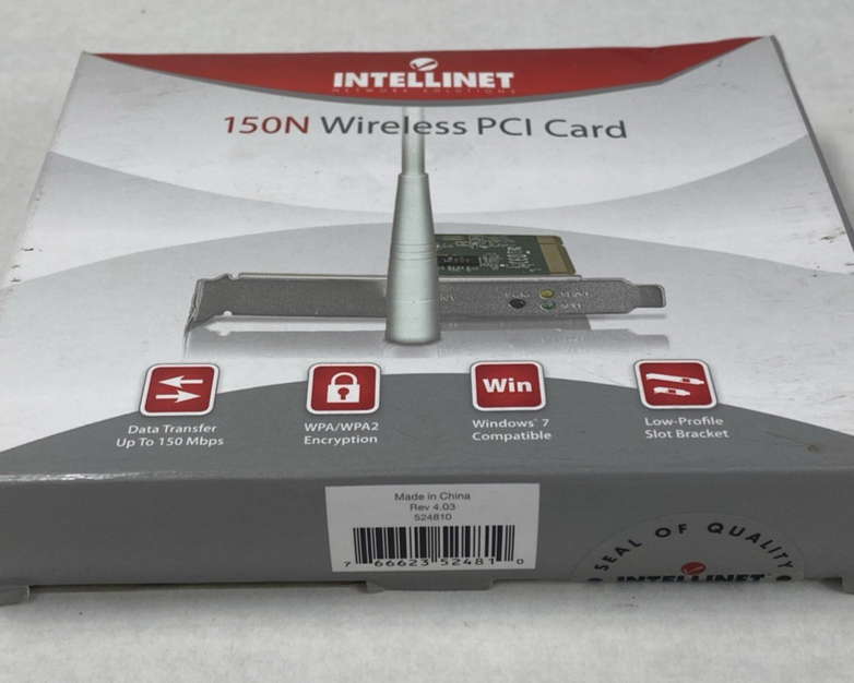 Intellinet 150N Wireless PCI Card with 3dBi Detachable Dipole Antenna