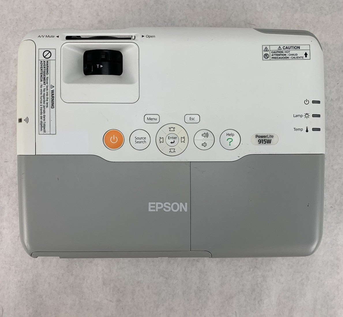 Epson H388A PowerLite 915W Projector 757 Lamp Hours No Remote - Yellow Display6