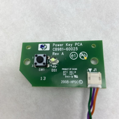 HP DesignJet Z5400 Power Switch Button Board CB981-60025