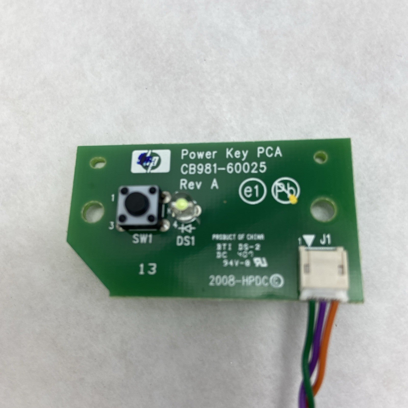 HP DesignJet Z5400 Power Switch Button Board CB981-60025
