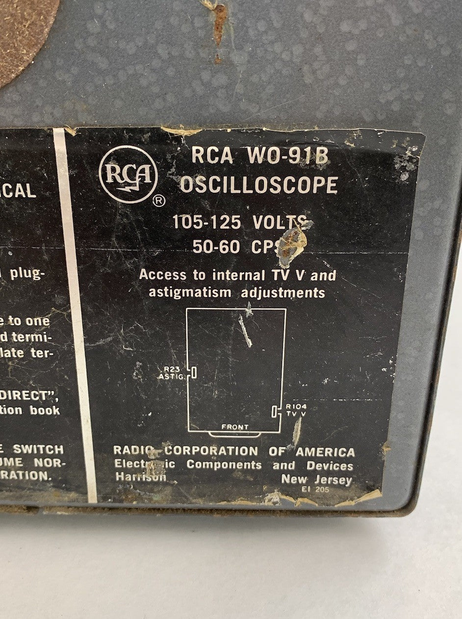 RCA WO-91B Oscilloscope - Parts or Repair