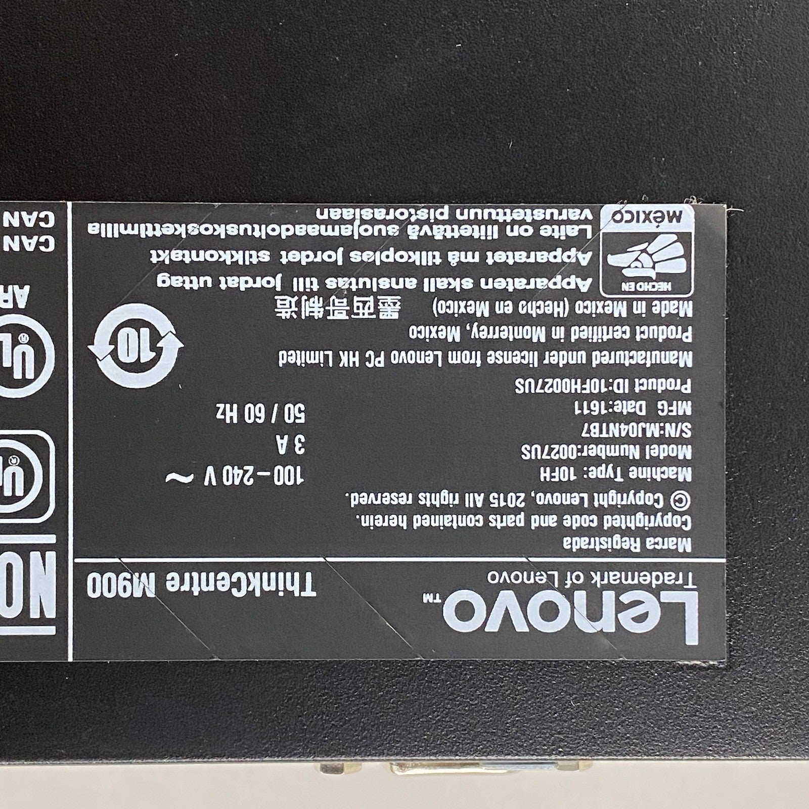 Lenovo ThinkCentre M900 SFF Intel Core i7-6700 3.4GHz 8GB RAM No HDD No OS