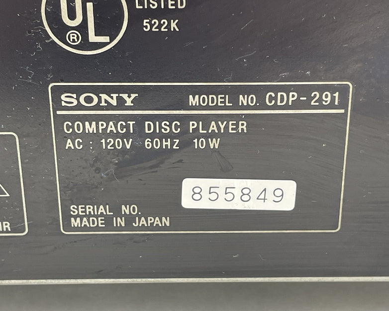 Sony CDP-291 Compact Disc CD Player No Remote Tested