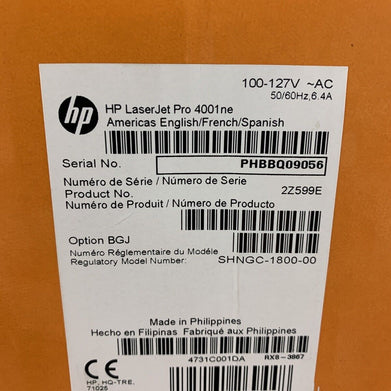 HP LaserJet Pro 4001NE Monochrome Network Laser Printer Box Opened