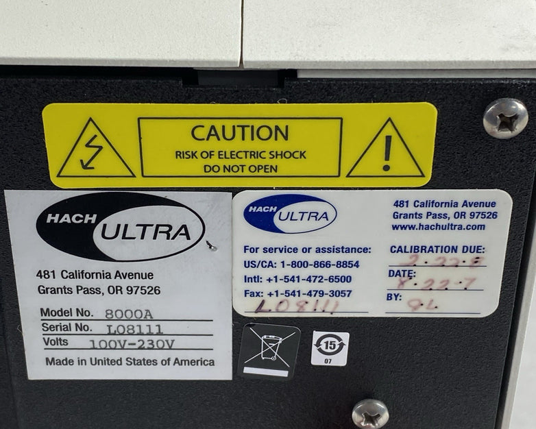 HACH 8000A HIAC Particle Counter No Power Cord Power Tested