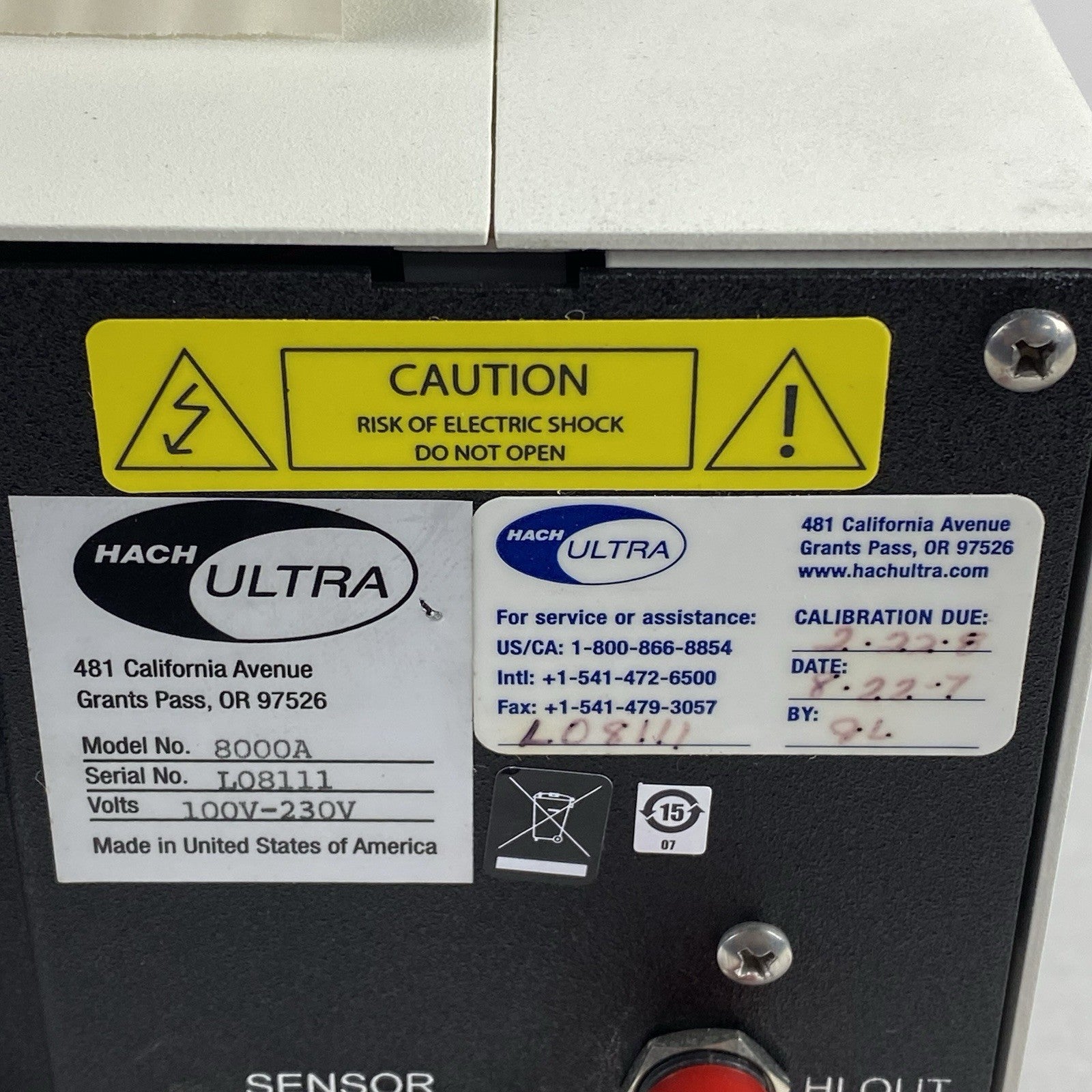 HACH 8000A HIAC Particle Counter No Power Cord Power Tested