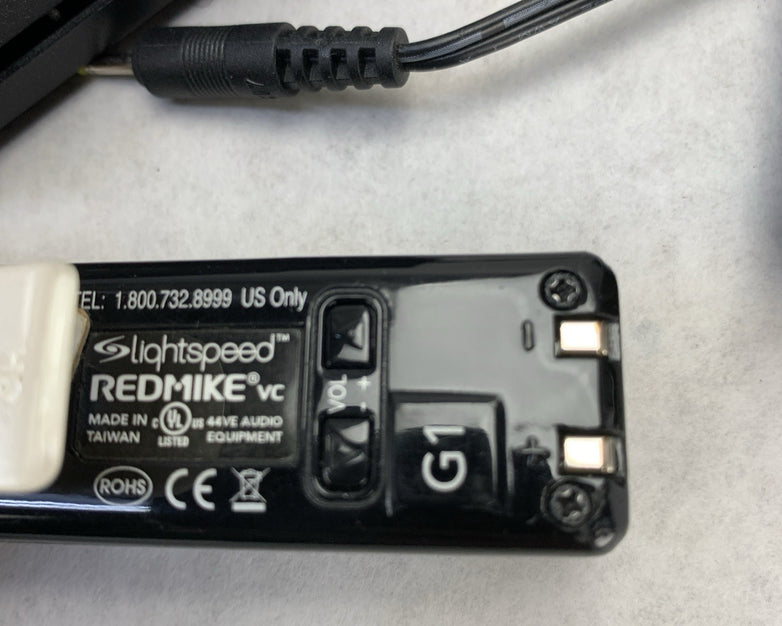 Lightspeed RedMike VC Infrared Microphone Set Charging Base and AC Adapter Black