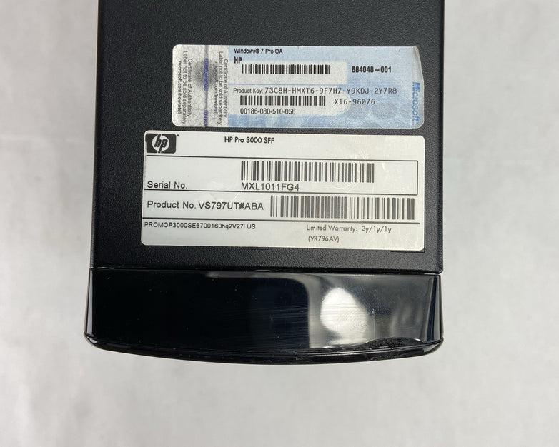HP Pro 3000 SFF Intel Pentium Dual-Core E6700 3.2GHz 2GB RAM No HDD No OS
