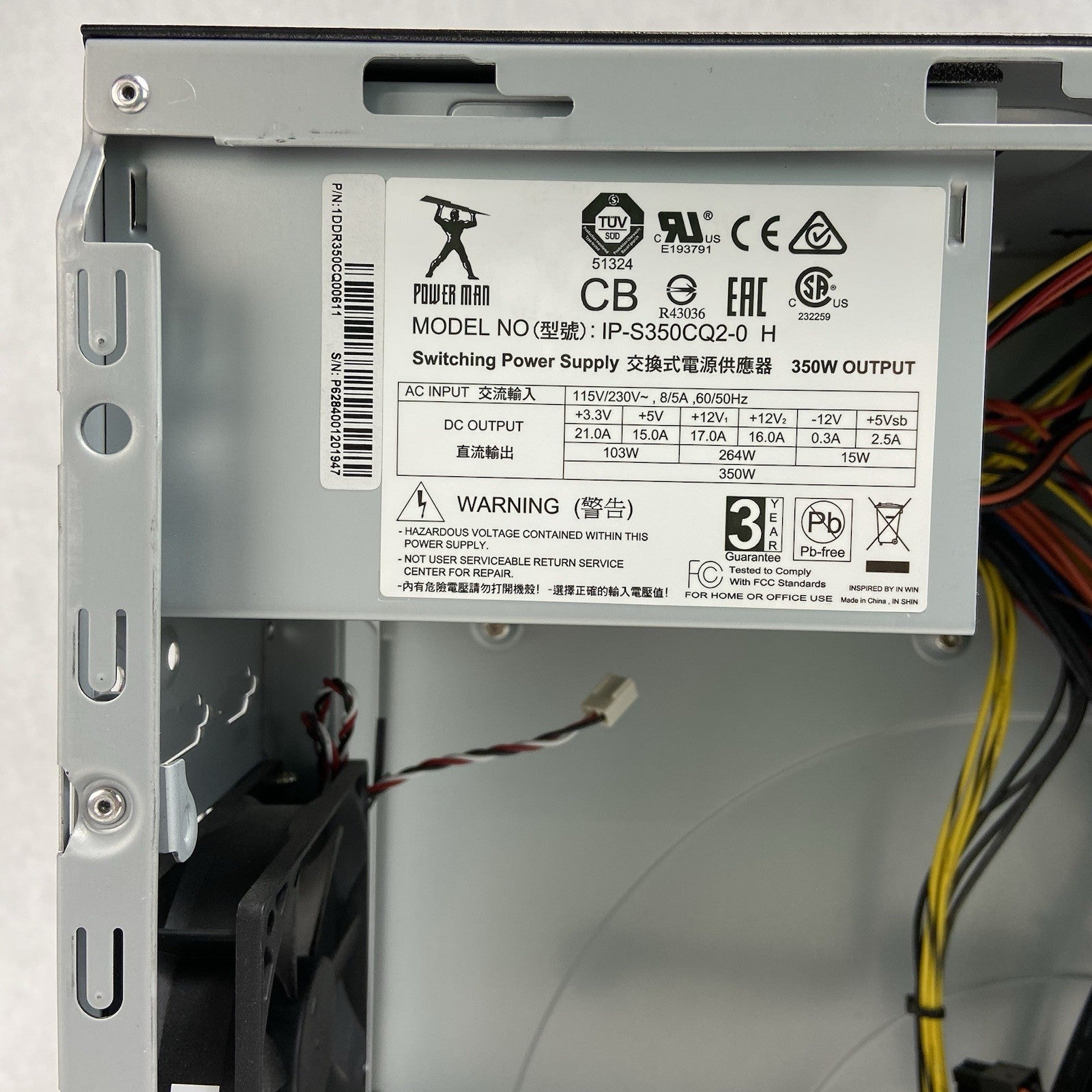 In Win Z589 Black MicroATX Computer Case Power Man IP-S350CQ2-0 350W PSU9
