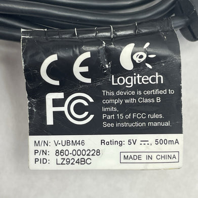 Logitech V-UBM46 Webcam USB Camera With Mic Tested Lot of 2
