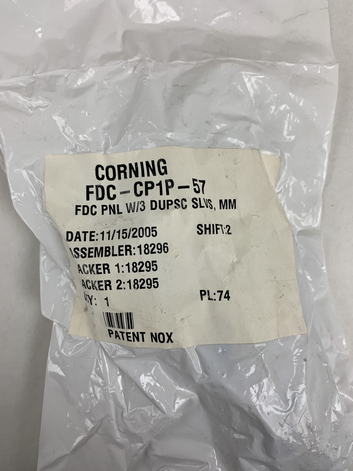 Corning FDC-CP1P-57 PNL W/3 Duplex SC Fiber SLVS Connector Panel5