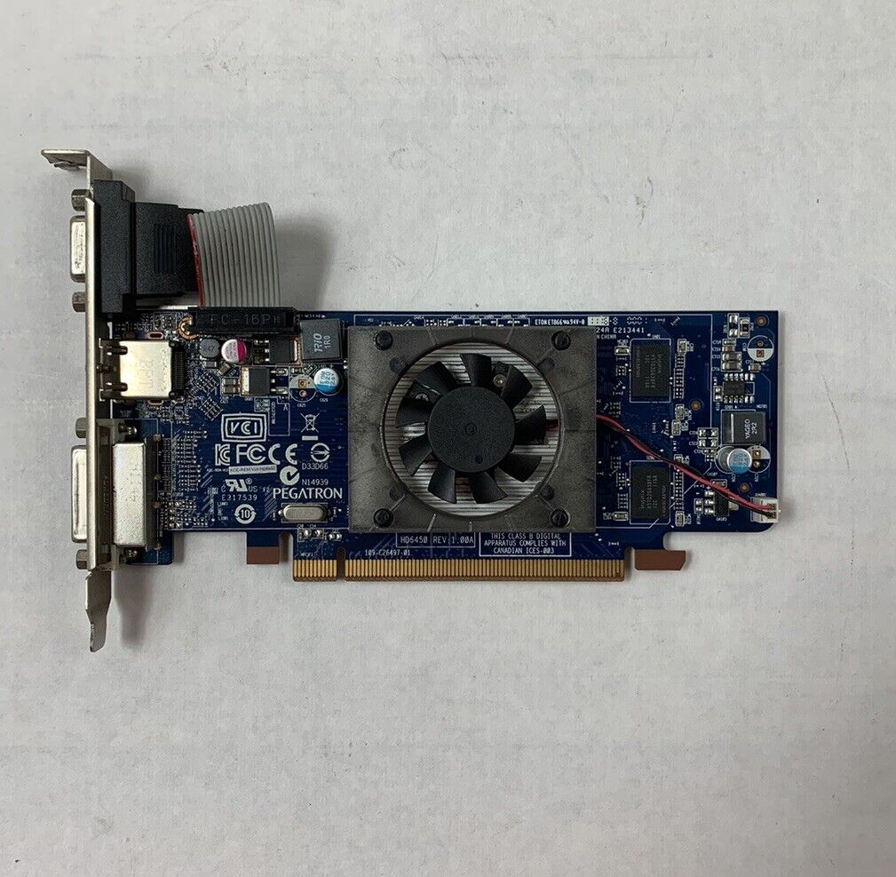 Pegatron 0HCUMH HD 6450 1GB DDR3 Graphics Full Profile VGA HDMI DVI