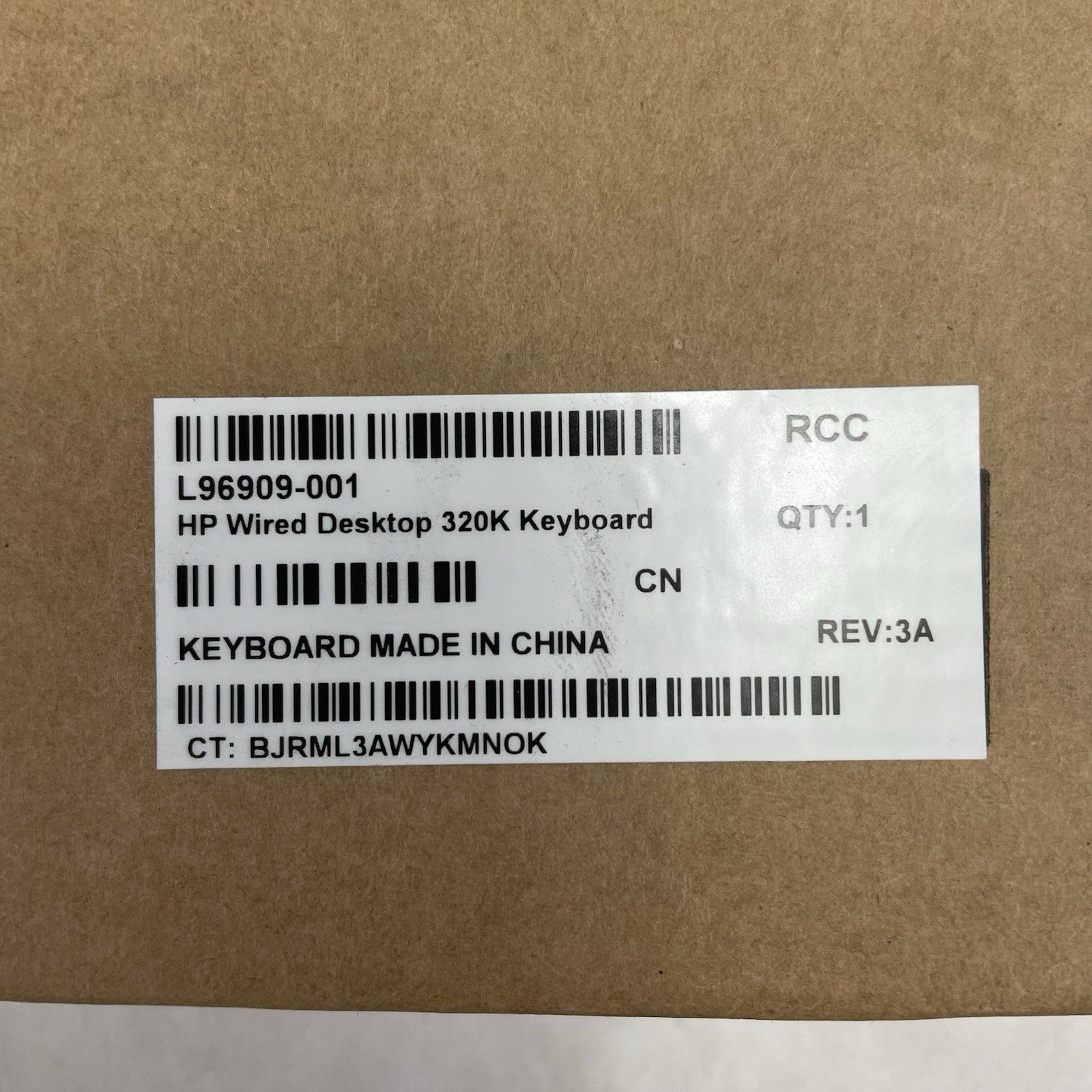 HP  TPA-D002K, L96909-001 HP Wired Desktop 320K Keyboard