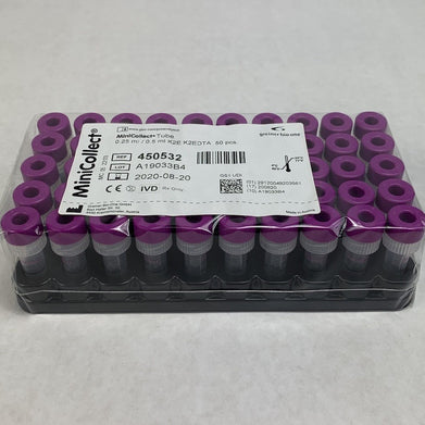 MiniCollect 450532 0.25ml / 0.5ml K2E K2EDTA 50pcs Tubes