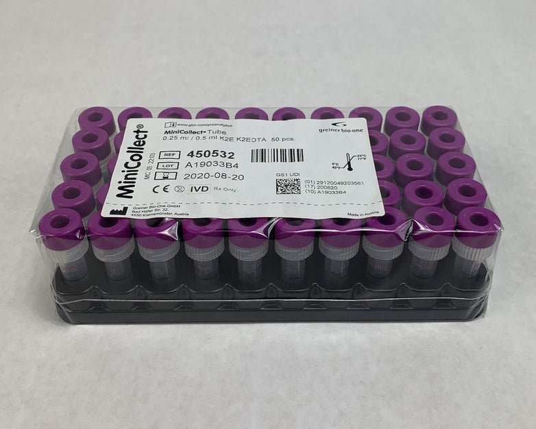 MiniCollect 450532 0.25ml / 0.5ml K2E K2EDTA 50pcs Tubes
