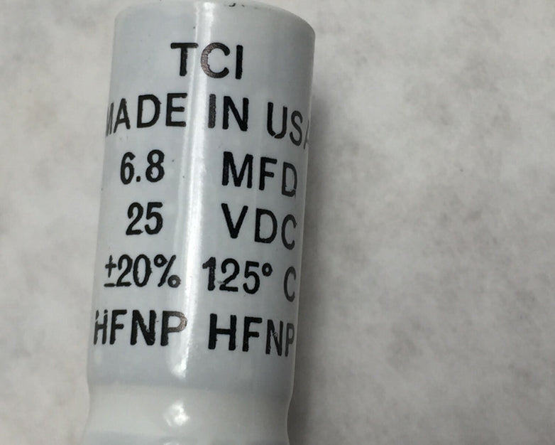 NOS  TCI  6.8 MFD  25 VDC  HFNP Capacitor   Lot of 7