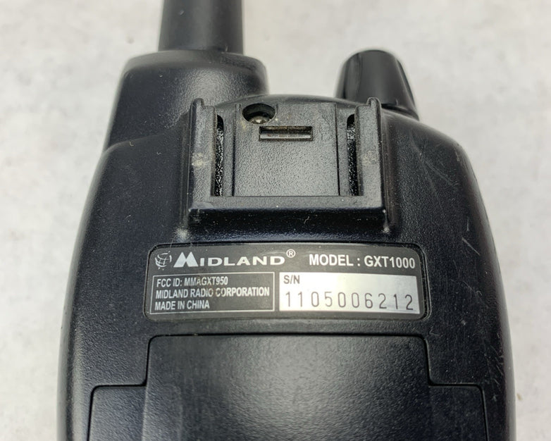 Midland GXT1000 GMRS 2-Way Radio Set of 2 Charge base Car Adapter - No Batteries