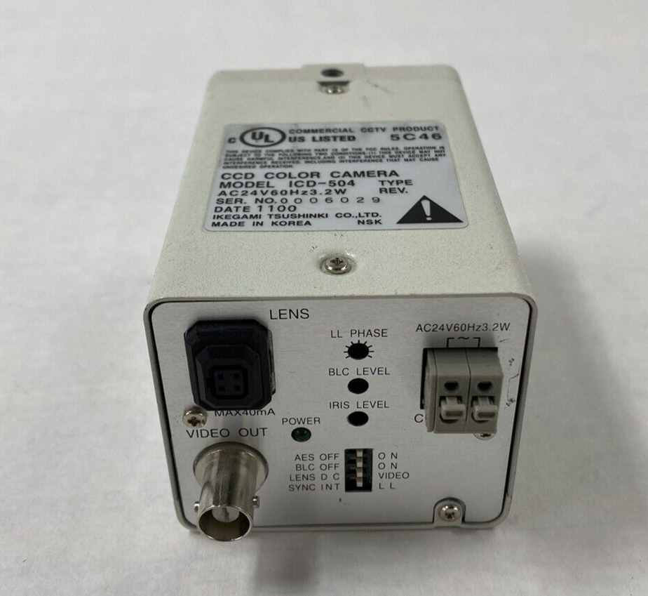 For Parts or Repair Ikegami Tsushinki ICD-504 CCD Color Camera No Lens