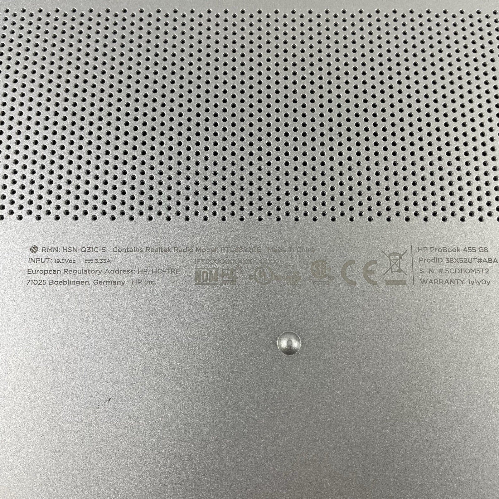 HP ProBook 455 G8 15.6" Ryzen 5 5600U 2.30GHz 8GB RAM No SSD/OS/AC - Missing Key14