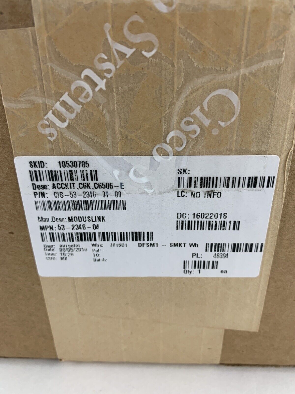 Cisco Catalyst C6506-E Ship Kit 53-2346-04