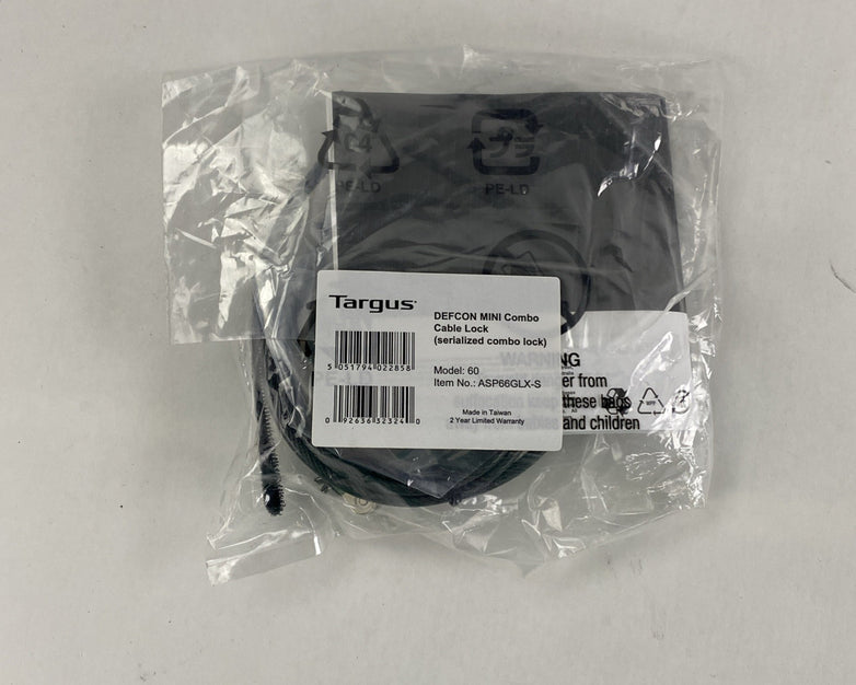 Targus 60 Defcon Mini Combo Cable Lock Lot of 5
