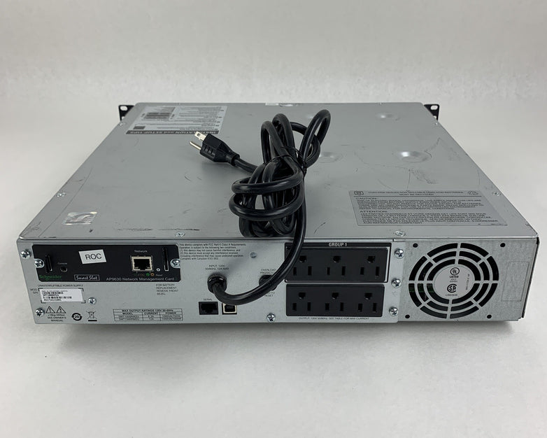APC SMT1000RM2U Smart UPS Back Up Tested W/ AP9630 No Batteries No Faceplate