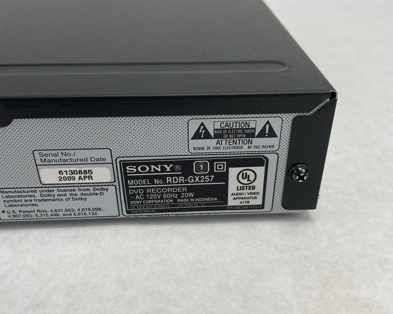 Sony RDR-GX257 DVD Recorder & HDMI Port Player