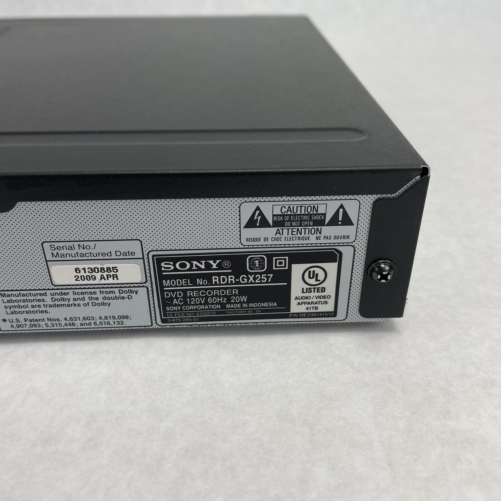 Sony RDR-GX257 DVD Recorder & HDMI Port Player