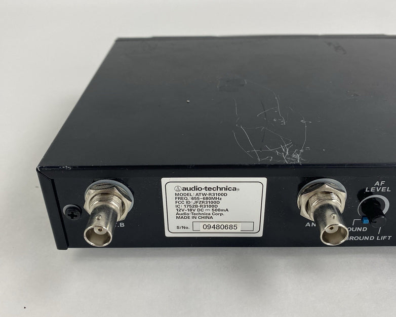 Audio-technica ATW-R3100D UHF Synthesized Deiversity Receiver Untested