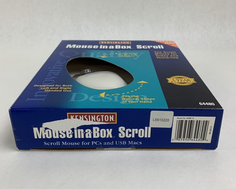 Kensington Mouse-in-a-Box Scroll USB/PS2 Mouse PC/Mac 64480 New OEM