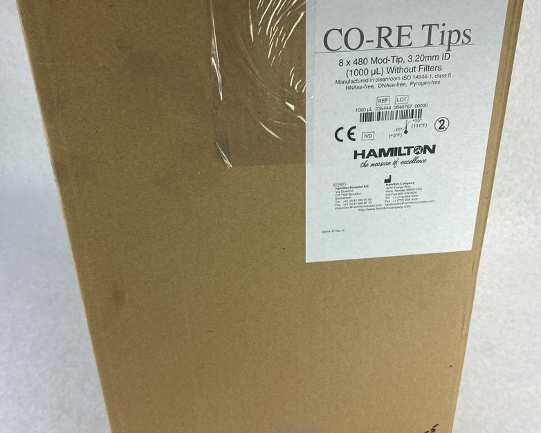 Hamilton CO-RE Tips 8 x 480 High Volume 3.20mm 1000ul No Filters 3840 Tips New
