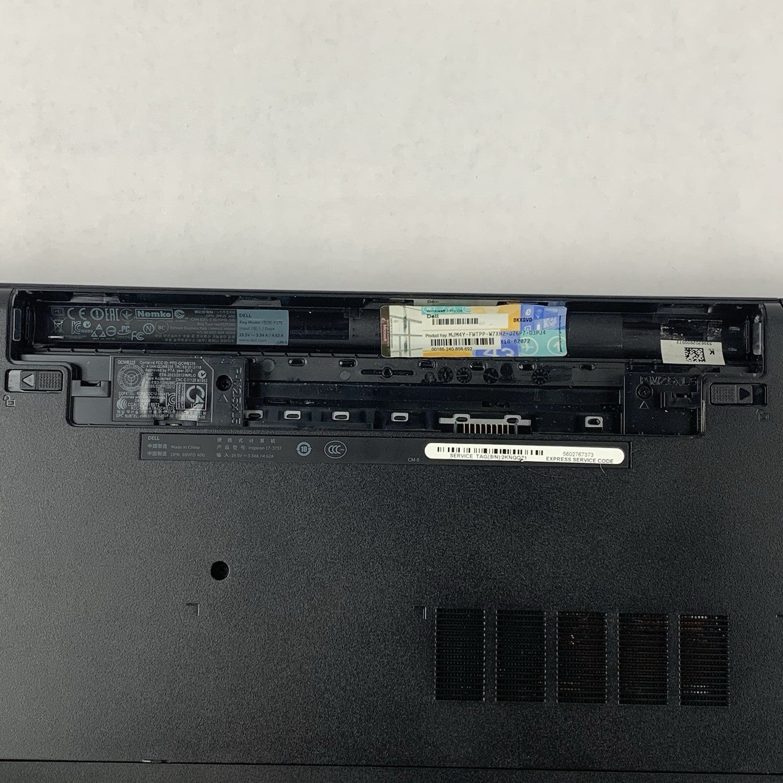 Dell Inspiron 17-3737 17.3” Laptop i5-4200U 1.6 GHz 8 GB Ram No SSD/OS/AC15