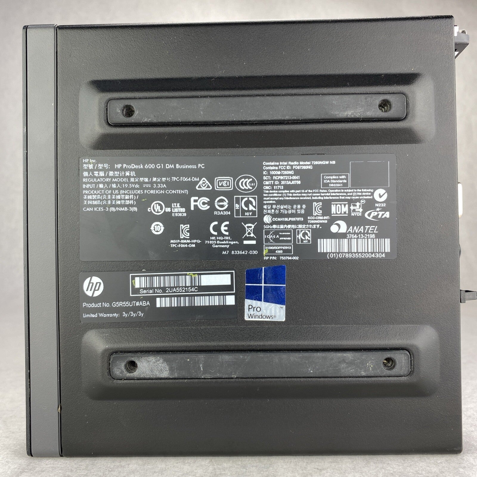 HP ProDesk 600 G1 DM Intel Quad Core i5-4590T 2.0GHz 8GB RAM WiFi No AC HDD OS
