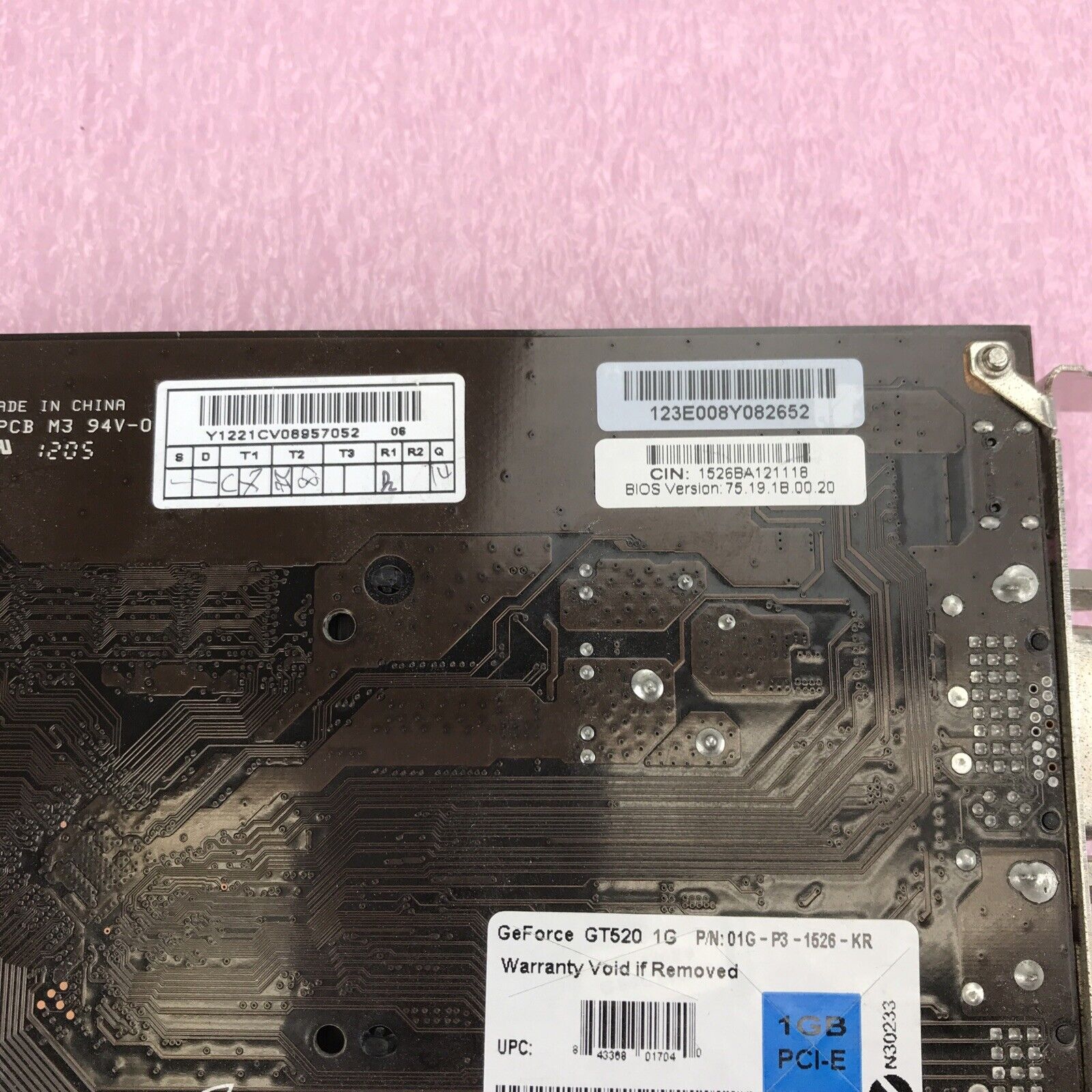GeForce GT520 1G PCI-E 01G-P3-1526-KR Graphics Card GPU P1310