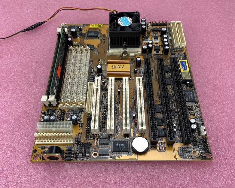 PC Chips M571 Motherboard Intel Pentium MMX 233MHz 64MB RAM 3x ISA