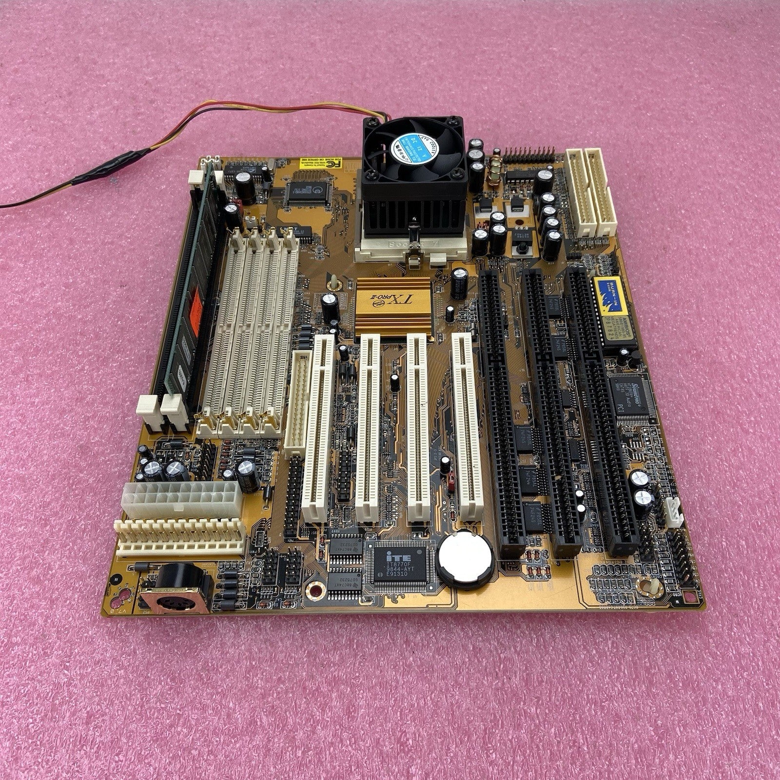 PC Chips M571 Motherboard Intel Pentium MMX 233MHz 64MB RAM 3x ISA3
