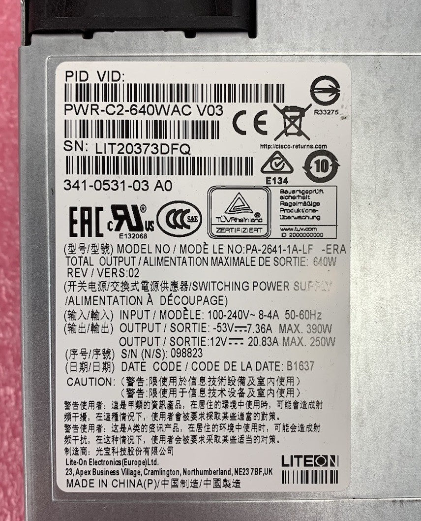 Liteon PWR-C2-640WAC 640W Power Supply PA-2641-1A-LF (Lot of 2)