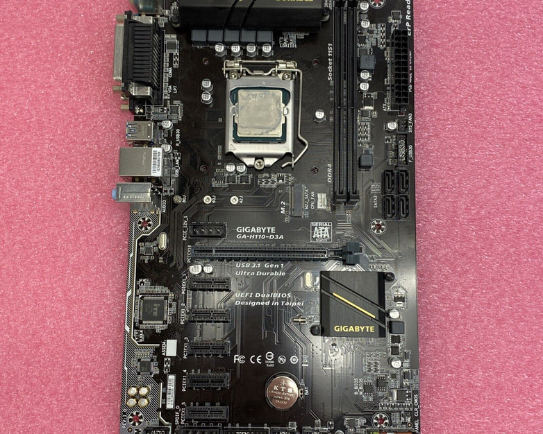 Gigabyte H110-D3A Motherboard Pentium C4400 3.3GHz No RAM No Shield