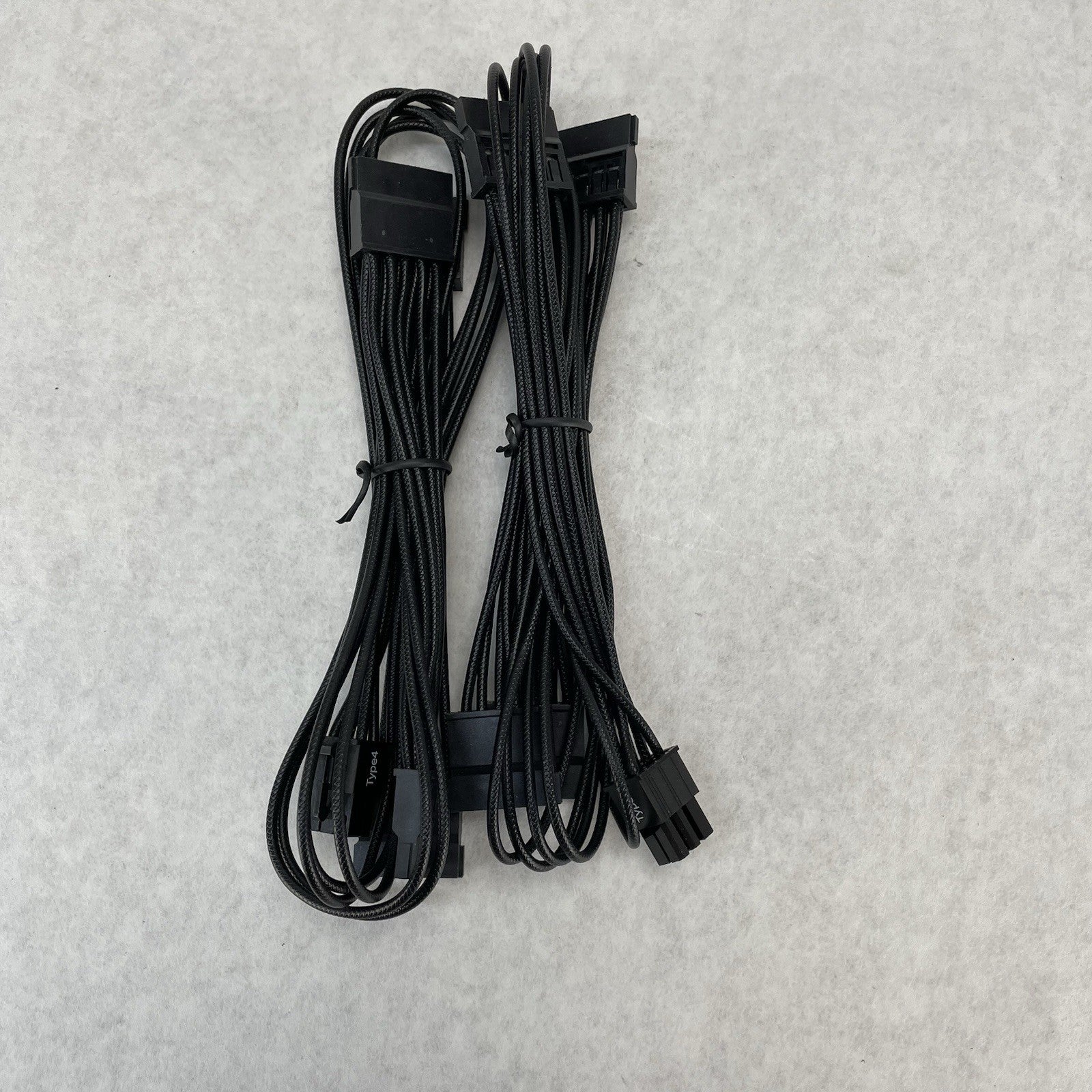 Unbranded Braided 6 Pin to 4 x SATA Driver Power Supply Modular Cable Lot of 2