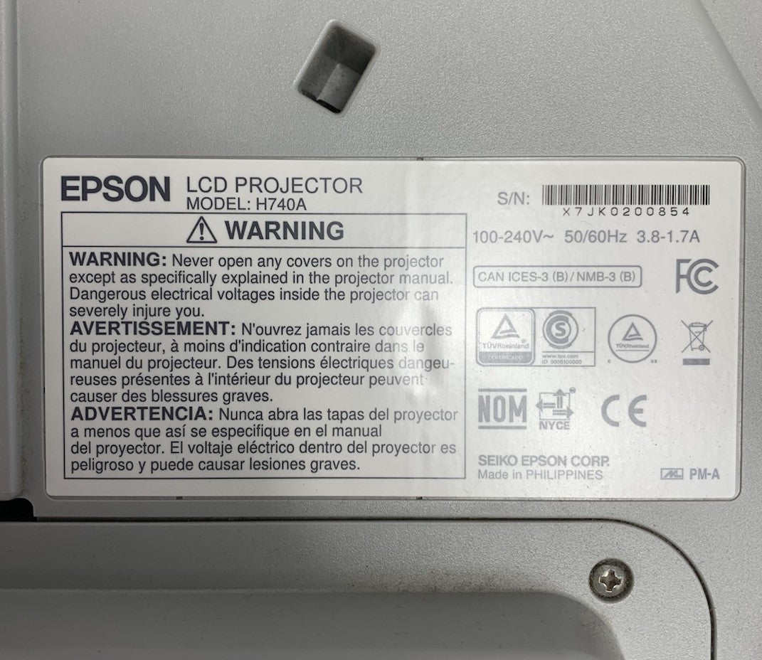 Epson PowerLite 695Wi H740A LCD Lamp Projector 3671 Lamp Hours - No Remote7