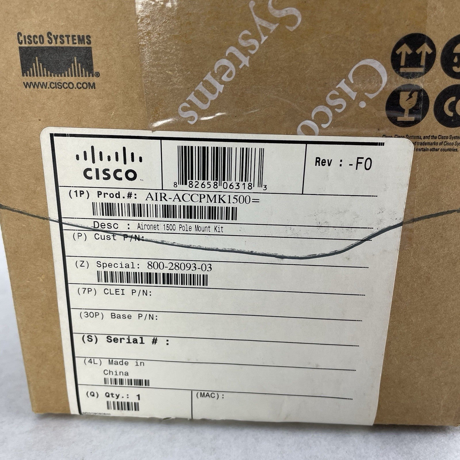 Cisco AIR-ACCPMK1500 Aironet 1500 Pole Mount Kit