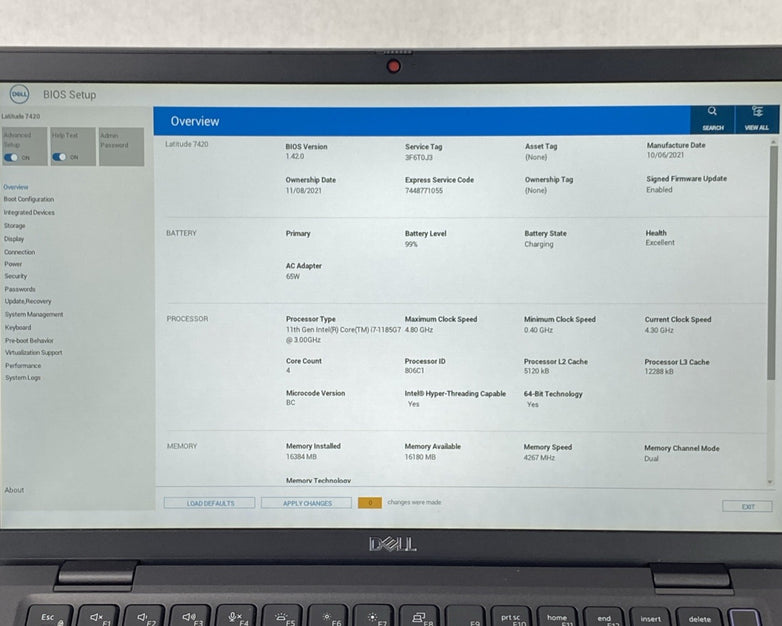 Dell Latitude 7420 Core i7-1185G7 3.00 GHz 16 GB RAM 14" No SSD No OS