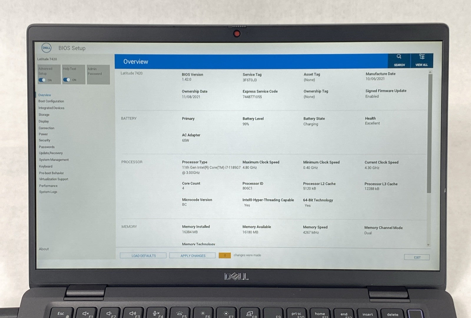 Dell Latitude 7420 Core i7-1185G7 3.00 GHz 16 GB RAM 14" No SSD No OS