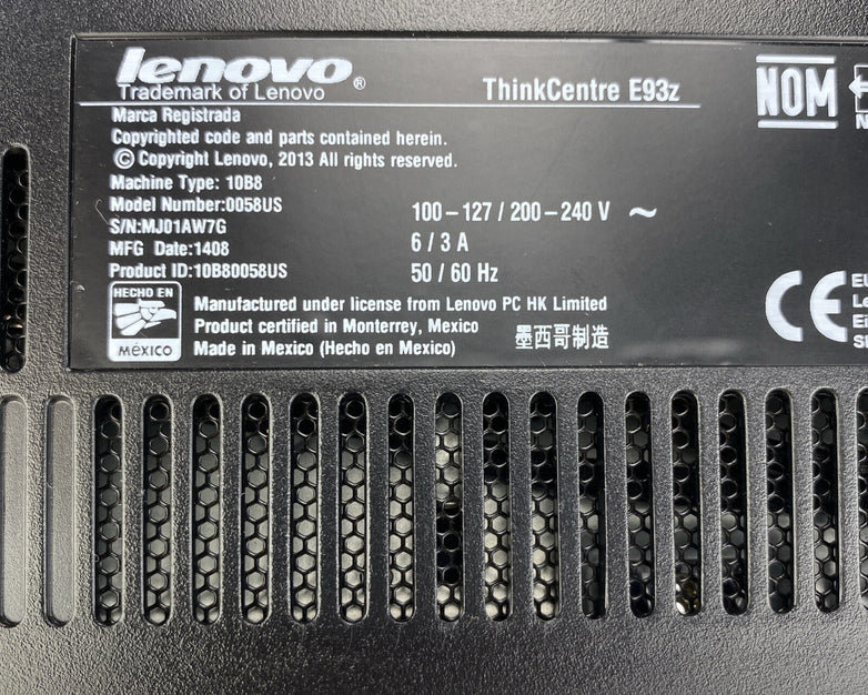 Lenovo ThinkCentre E93z AIO Intel Core i3-4130 3.40GHz 4GB RAM No HDD No OS